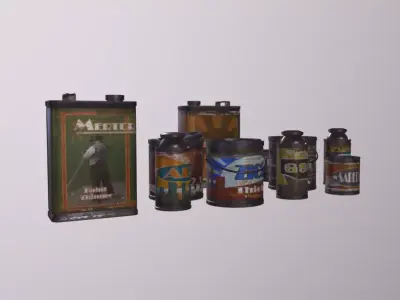 Paint Cans Low-poly 3D model