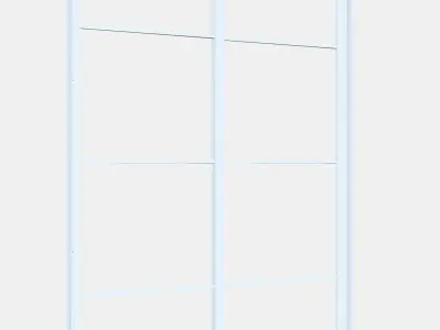 PAX Pair of sliding door frames w rail 3 Low-poly 3D model