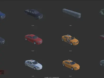 LOW POLY WORLD - STYLIZED CARS Low-poly 3D model