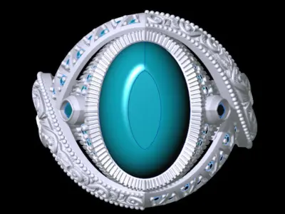 Luxury Chiseled Ring 3D print model