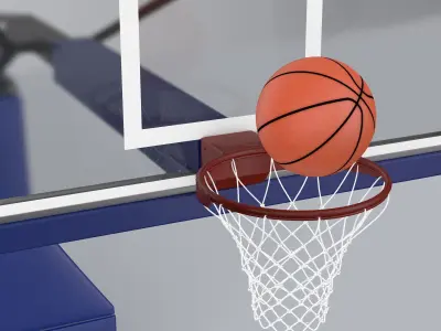Basketball Backboard and Ball 3D model