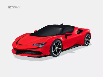 Ferrari SF90 Stradale 2021 Low-poly 3D model