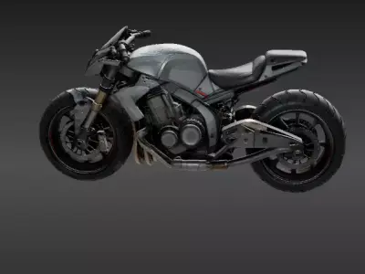 Stylized Futuristic Speeder Bike 3D Model Game-Ready Low-Poly Low-poly 3D model