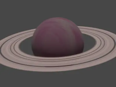 Gas giant with rings Free low-poly 3D model