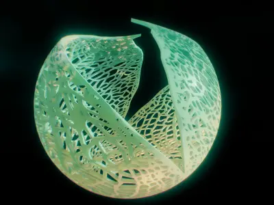 Spherical Leaf Lampshed small 3D print model