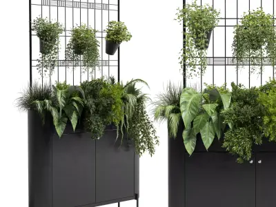 stand wall decor with shelves library and closet or showcase  3D model