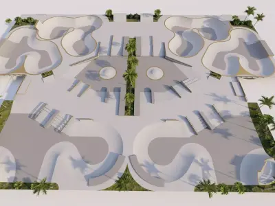 Skatepark-Skate Park PACK  3D model