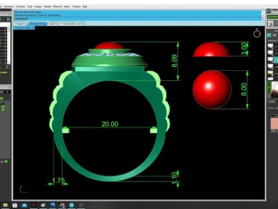 Luxury Round Halo Diamond Ring for Jewelry 3360 3D print model