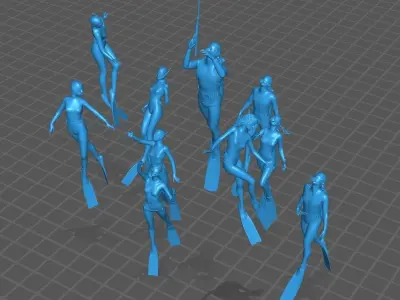 scuba diorama 3D print model