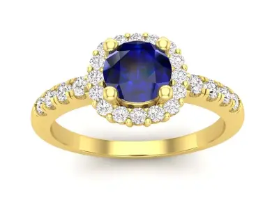 AV 580 Diamond Ladies Bridal Halo Engagement Ring 3D print model