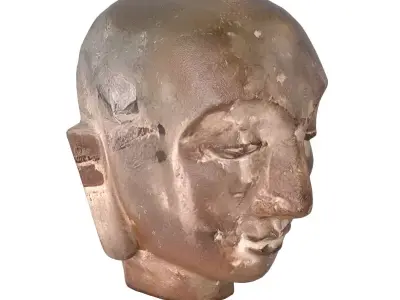 Stone Head Buddha Statue 3D model