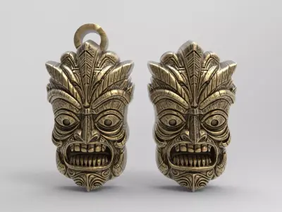 wall tiki decor 3  3D print model