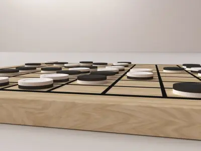 Reversi board game - go 3D model