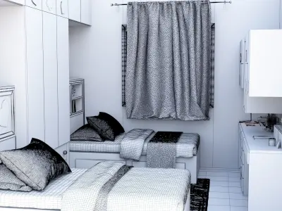 Children room 3D model Low-poly 3D model Low-poly 3D model