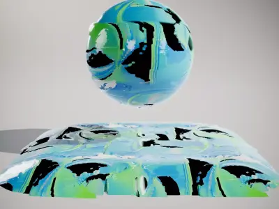 Glass Ornament Multicolor Swirl HQ PBR Textures Set Texture