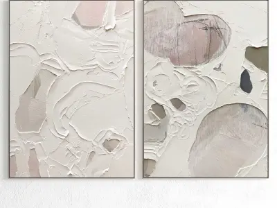 Plaster Two Photo Frame 204 Low-poly 3D model