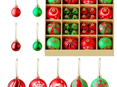 Christmas Tree Ball Ornaments 3D model