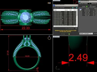 Jewelry Diamond Ring 3D Print Model 3D print model 12