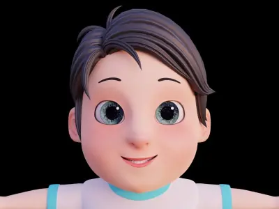 Cartoon Fat Boy - FULLY RIGGED 3D model