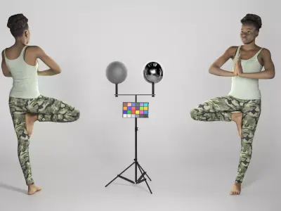 Young woman practicing yoga 267 Low-poly 3D model