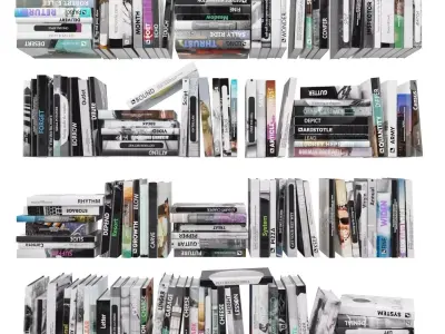 Books 150 pieces 4-3-2 Low-poly 3D model