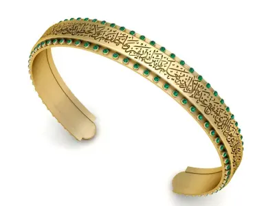 Luxury Arabic Script Bangle  3D Print  Model 3D print model