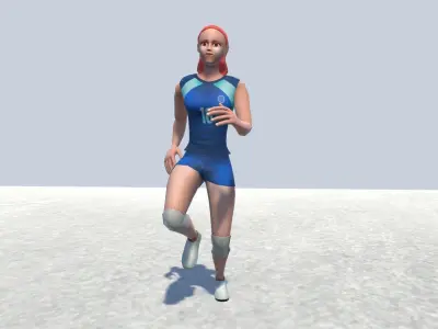 Sports avatar Female 01 Rigged Low-poly 3D model