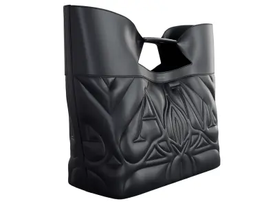 Alexander McQueen Seal logo embroidered tote bag 3D model