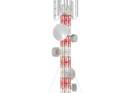 Radio Mast - Antenna Communication Tower  3D model