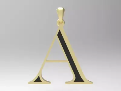 Alphabet Latin A 3D print model