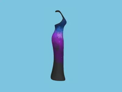 Galaxy Female Long Dress - Woman Character Design Fashion Low-poly 3D model