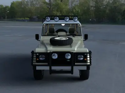 Land Rover Defender 110 Station Wagon w interior HDRI 3D model
