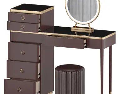 Luxury Dressing Table with Cabinet-02 3D model