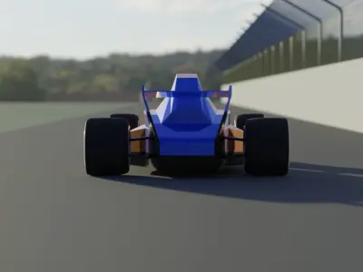 Low Poly Formula 1 Car Low-poly 3D model