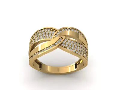 STL 3DM Print Ready Women Diamond Ring Lightweight Printable  3D print model 85