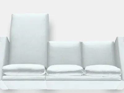 VIMLE Cover 3-seat sofa w chaise longue Low-poly 3D model