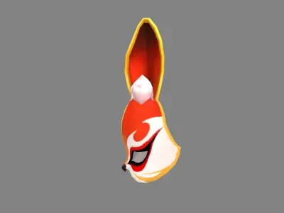 Cartoon rabbit mask - face mask Low-poly 3D model