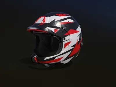 Rally helmet Low-poly 3D model