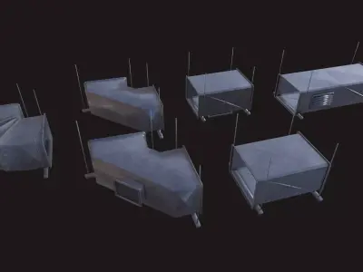 Air Conditioning Ducting  Low-poly 3D model Low-poly 3D model