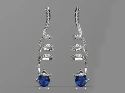 woman luxury diamond earring je0091 3D print model