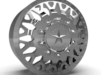 6 models of american force wheels 3D Model Pack