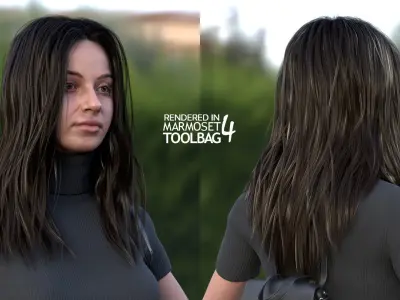 Woman - Summer Outfit 3 - Modular - Rigged Low-poly 3D model