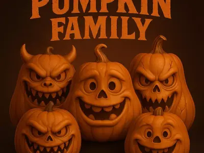Pumpkin Family - Halloween Collection 3D print model