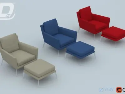 Jaris lazy chair 3D model