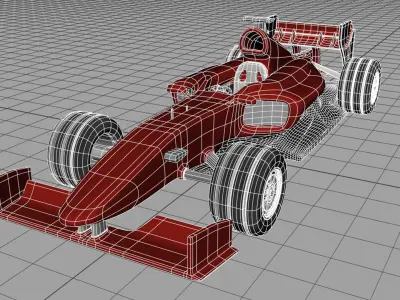 Red Formula 1 3D model  3D model