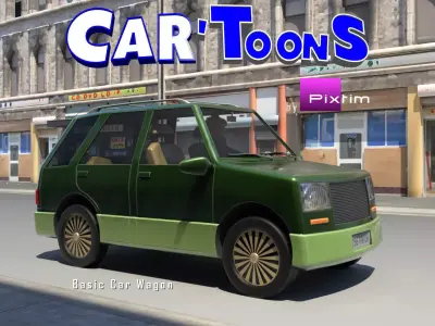 CarToon Basic Car Wagon 3D model