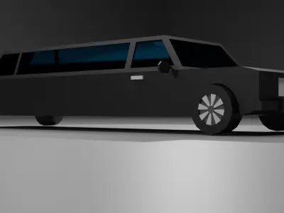 limousine car Low-poly 3D model