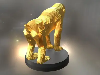 Parametric Monkey Low-poly 3D model
