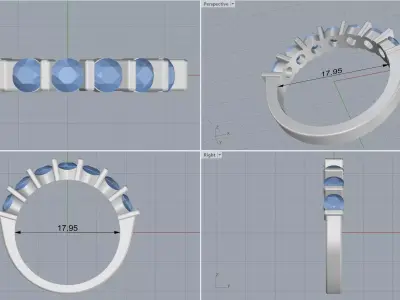 ring woman  3D print model 58