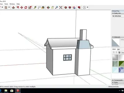 Medieval-House house on computer screen Low-poly 3D model